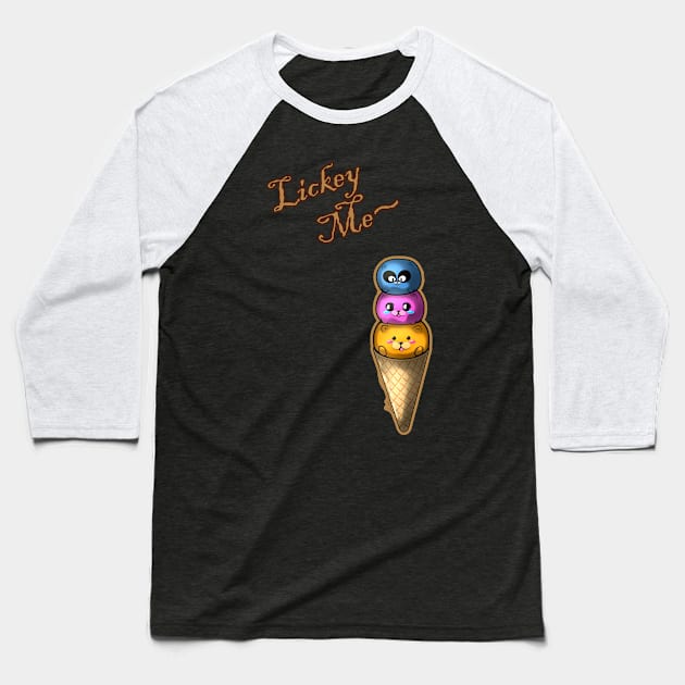 LickeyMe IceCreamWaffle Baseball T-Shirt by LinYue